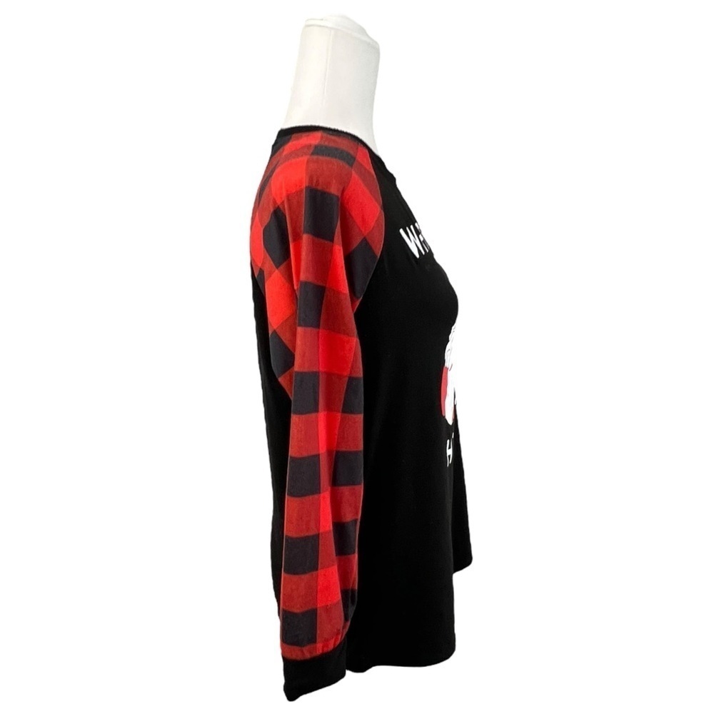 Black and Red Long Sleeve Funny Graphic Christmas Tee - Picture 4 of 9